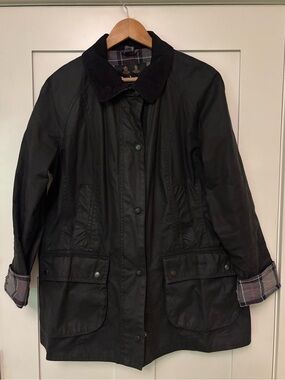 Barbour Beadnell w Hood Women's Waxed Jacket US 12